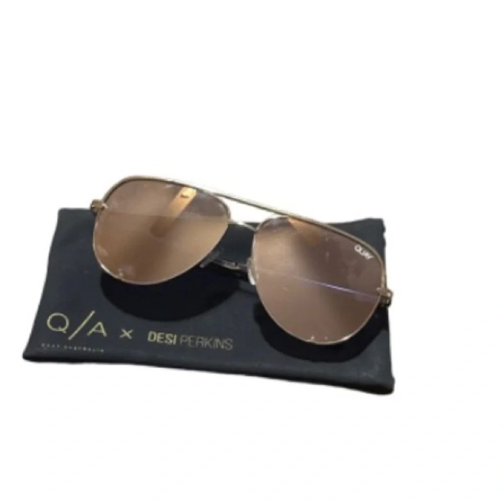 Quay Australia  x Desi Perkins Rose Gold Aviator Sunglasses